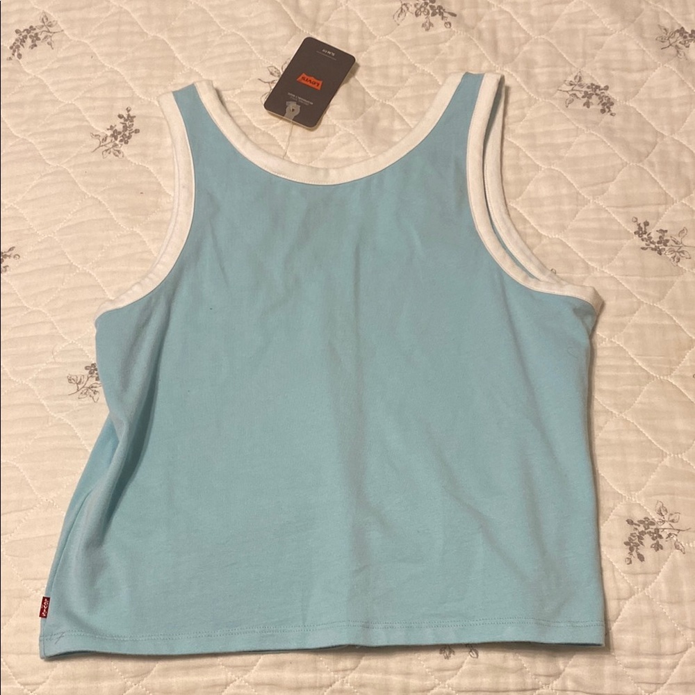 🌻$11 Deal!🌻 NEW Levi's Light Blue Tank Top L/XL - Picture 2 of 2